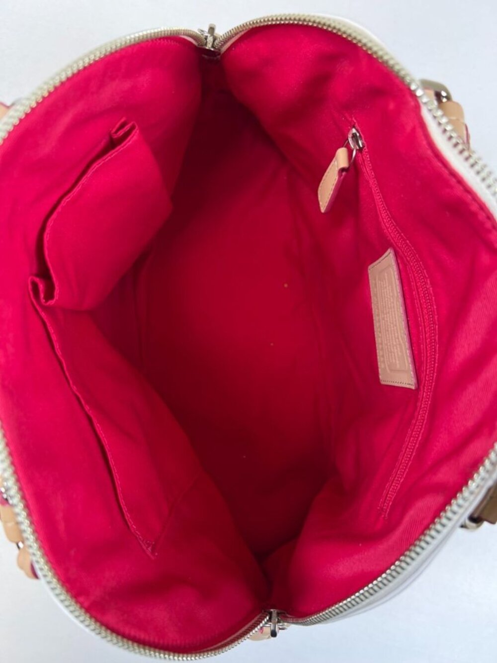 VintageCoach Dome Satchel F29262 Pink White Ombre Handbag - Picture 11 of 11